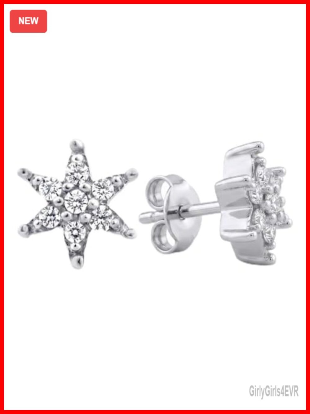 Lab Grown Diamond Stud Earrings Sterling Silver 1/10 CT TW